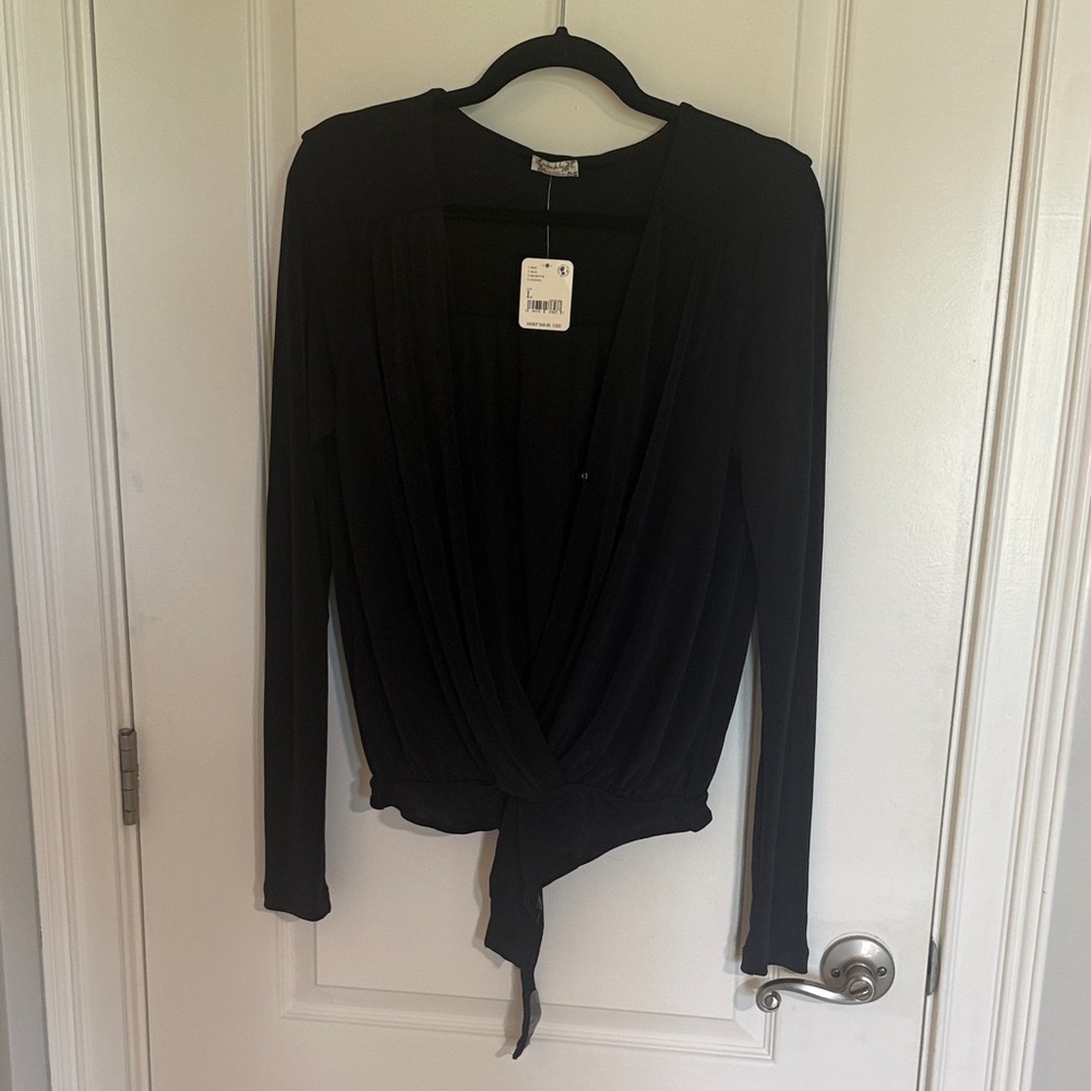 Free People Black Bodysuit